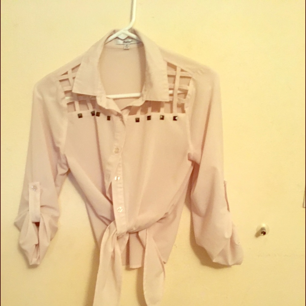 Beige button up shirt